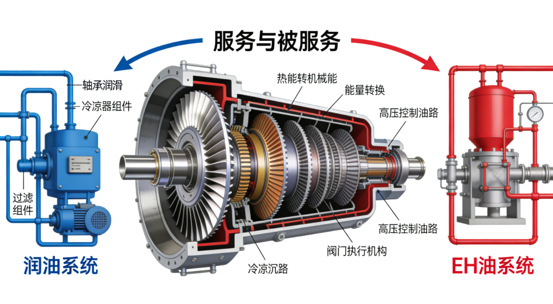 透平系統(tǒng)與潤(rùn)滑油系統(tǒng)、EH油系統(tǒng)的功能定位與關(guān)聯(lián)分析 圖3